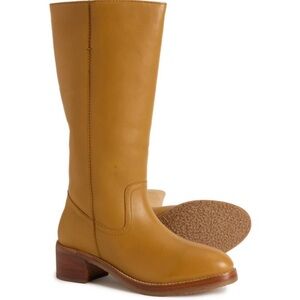 Frye Camryn Campus Boots Tall Pull On Leather Banana Women's NWT